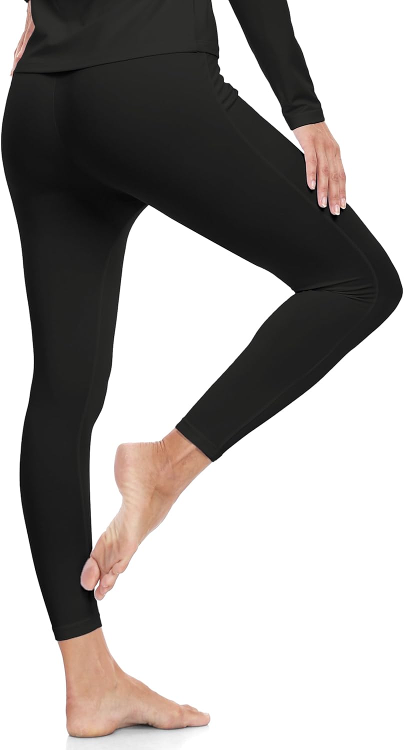 ZUTY 3 Pack Thermal Long Johns Fleece Lined Leggings for Women Underwear Tights Warm Winter Base Layer Pants - Image 2