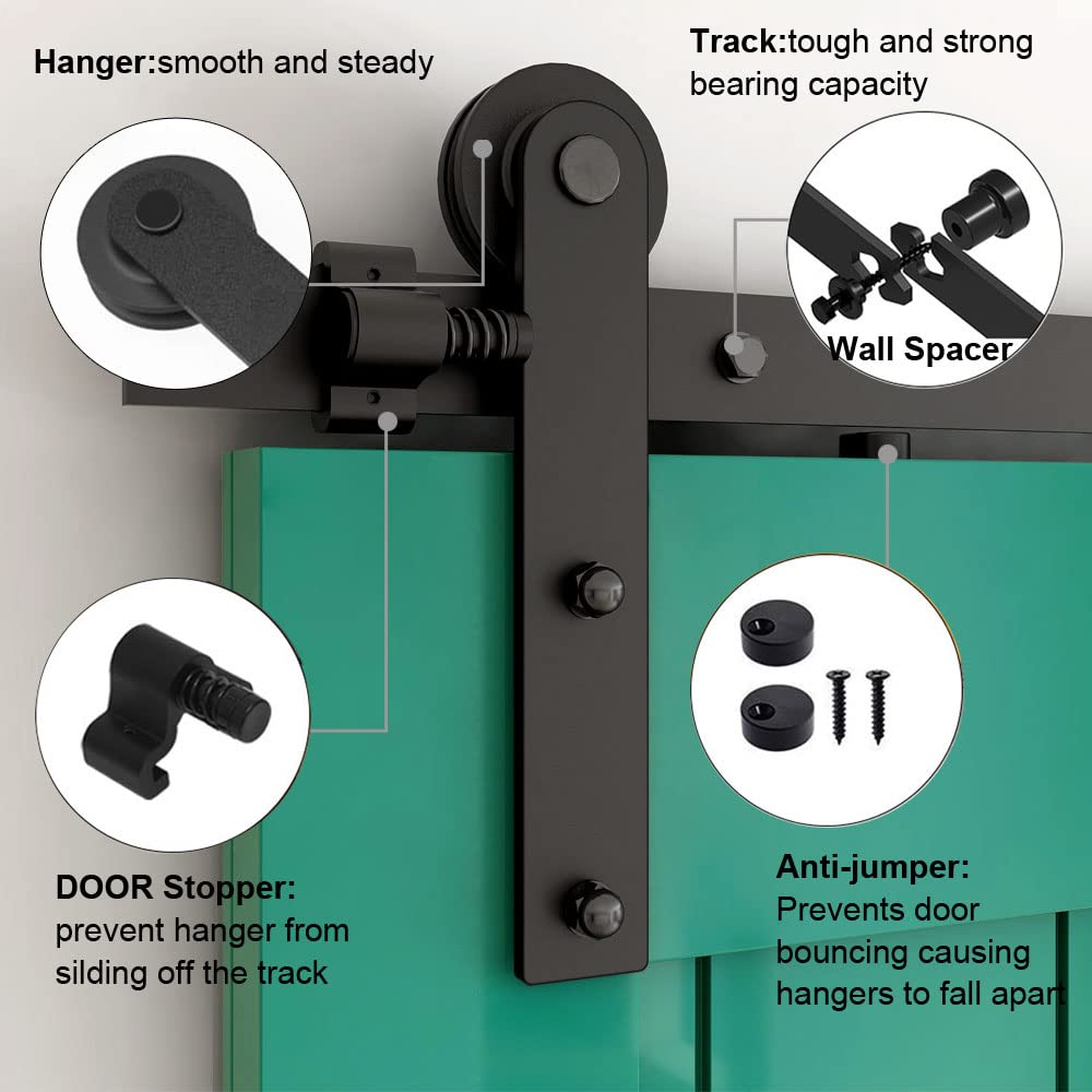 Amazon.co.jp: 4ft/1.22m 吊り引き戸レール バーンドア金具 引き
