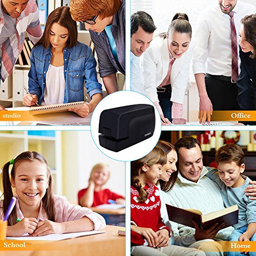 Grampeador elétrico, grampeador automático resistente, 25 folhas, grampeador de mesa para capacidade
