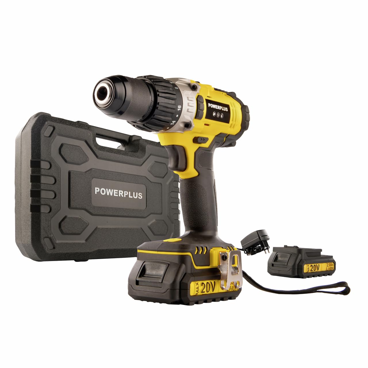 POWER plus POWX00445 - Taladro/atornillador de impacto 20v li-ion 2 bat, Multicolor