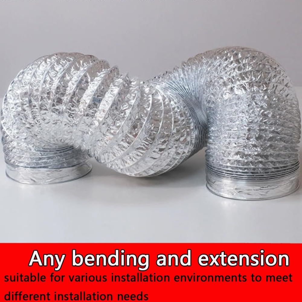 Tubo De Admisión De Aire De Aluminio Manguera Flexible Tubo Aire Acondicionado Longitud 1.5m 5m Tubo De Ventilación Para Secadora Diámetro Interior De 60mm 120mm(4m/13.1ft,100mm(3.9in))
