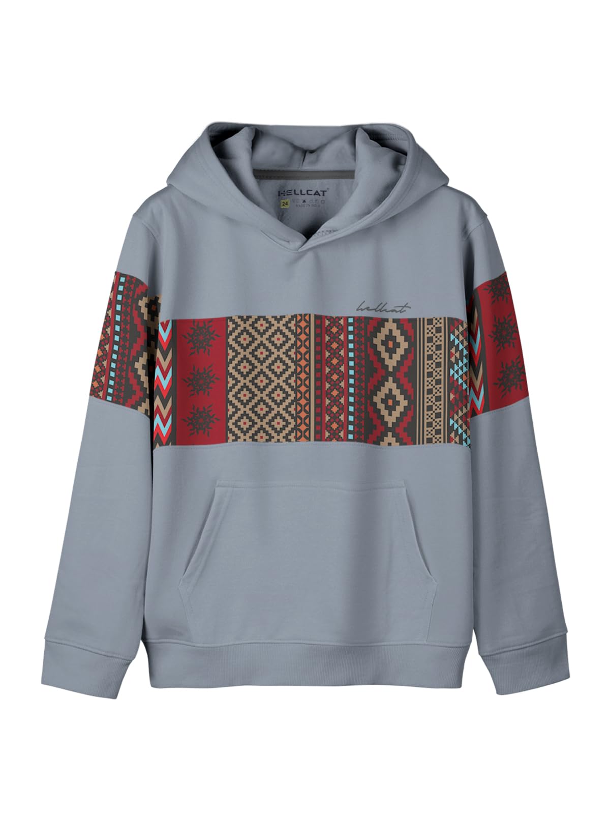 HELLCAT Color Blocked Cotton Blend Hoodie Sweatshirt for Boys