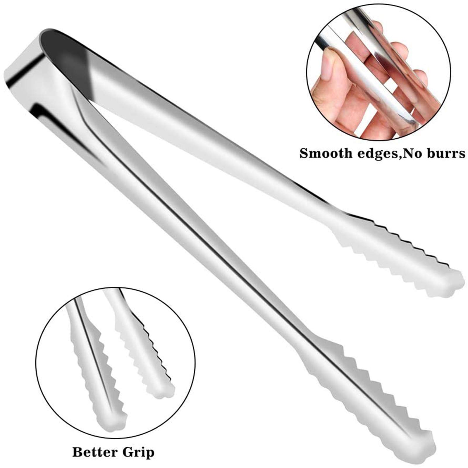Lot De 8 Mini Pinces En Acier Inoxydable – Pince à Glaçons, Sucre, Apéritifs, Buffet, Barbecue, Mariage