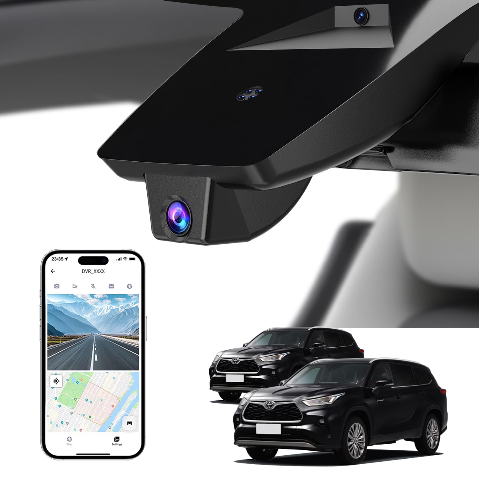 Front 4K Dash Cam for Toyota Highlander 2020-2026 L LE Limited XLE XSE Platinum UX70 Gen4 OEM Factory