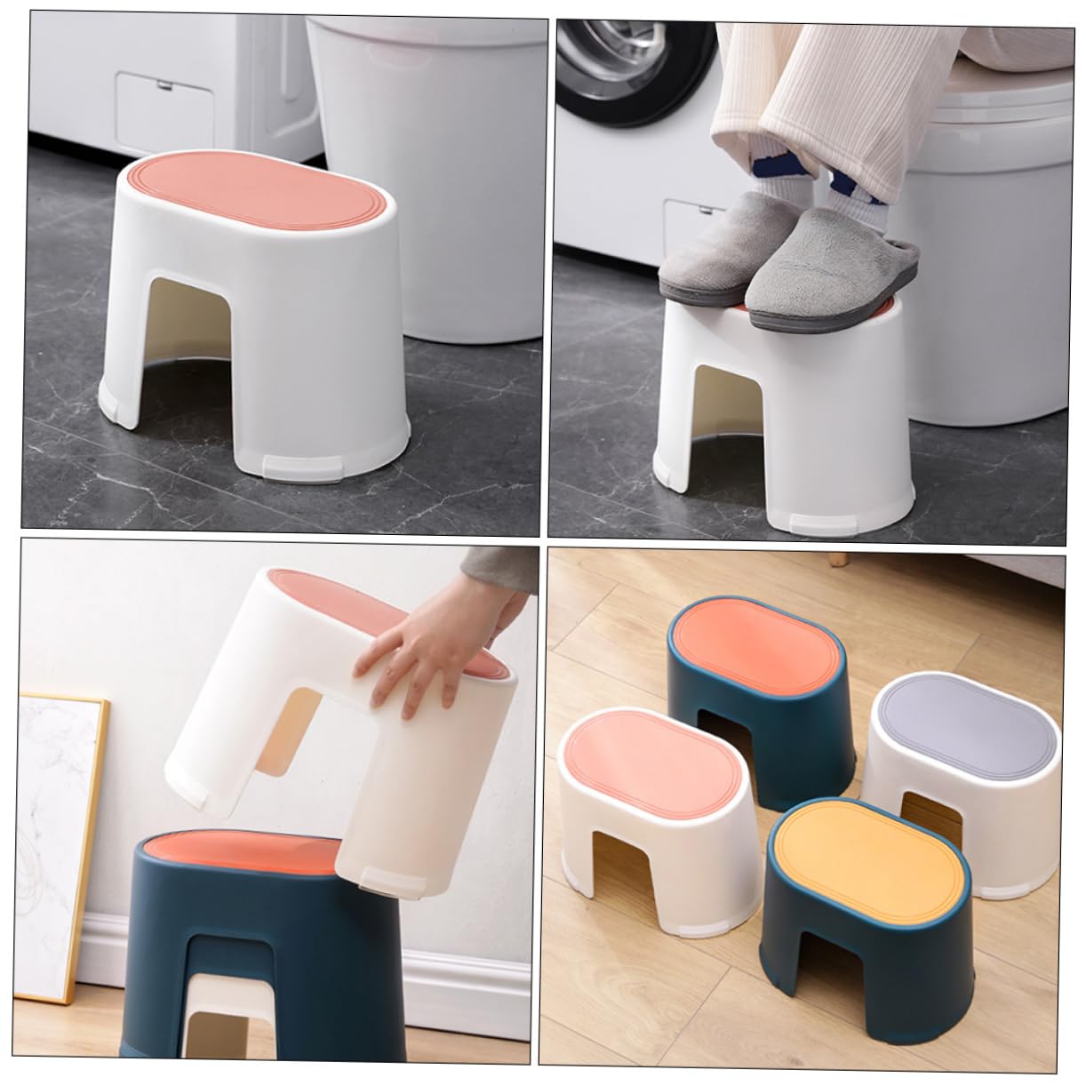 KOMBIUDA Bathroom Essential 2pcs Toilet Foot Stool Anti-Skid Step Stool for Comfortable Squatting