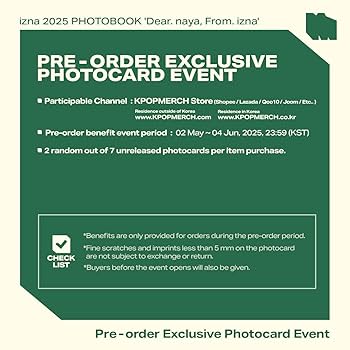 Amazon.com: [KPOPMERCH POB] izna 2025 PHOTOBOOK [Dear. naya