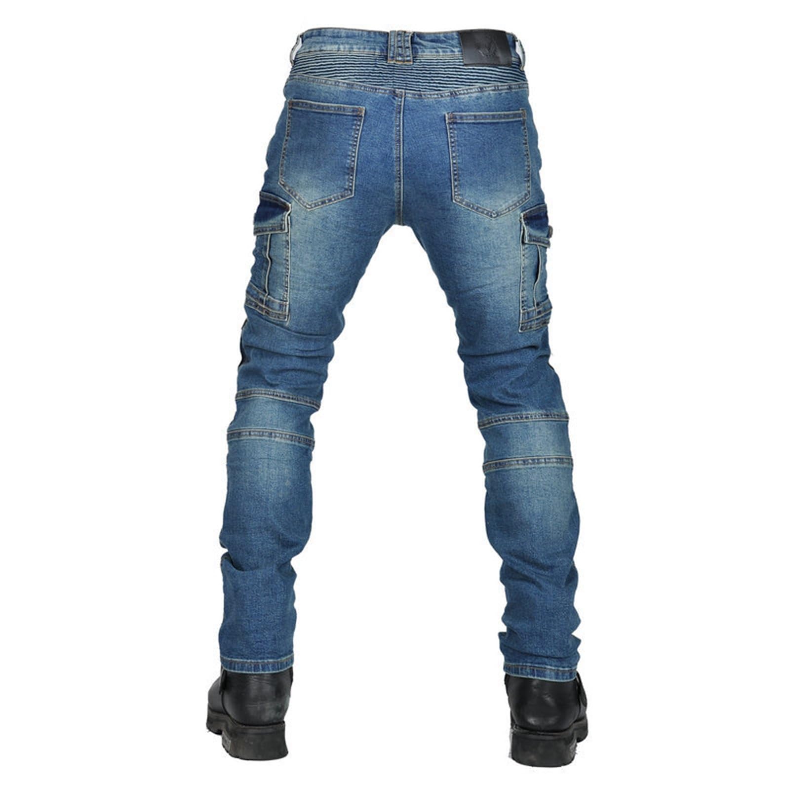 Męskie spodnie motocyklowe Slim Fit Armored Biker Jeans | Z ochronnymi ochraniaczami na kolana ochraniacze bioder trwały dżins do miejskiej przygody