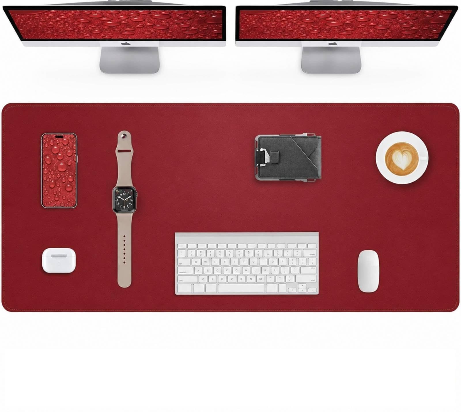 Leather Desk Pad Protector, Red, 48 x 24 โ image 1