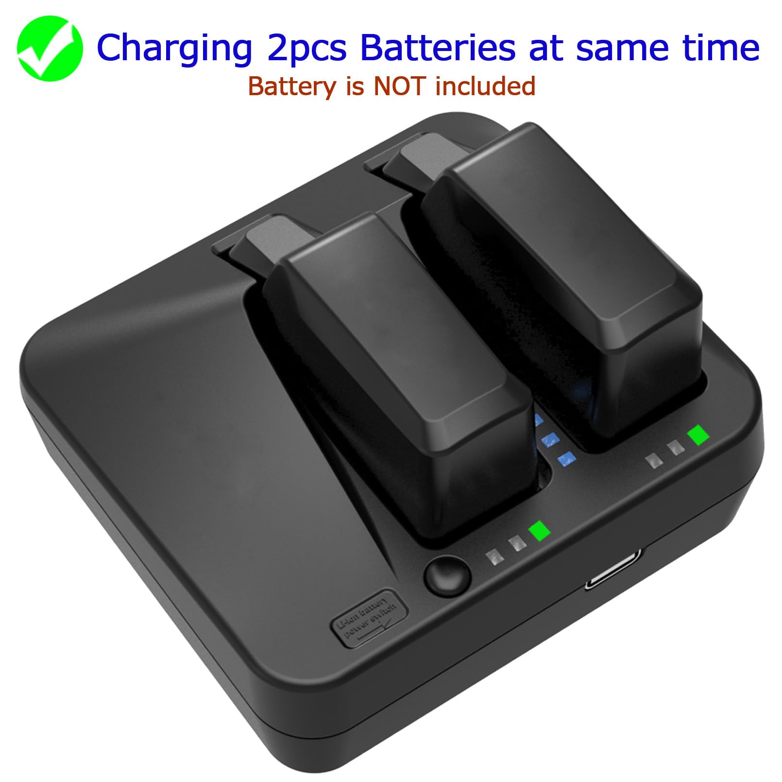 Dual Battery Charger for SRAM Red eTap AXS Force Rival GX Eagle Reverb AXS Battery [Portable/ Battery Not Included]