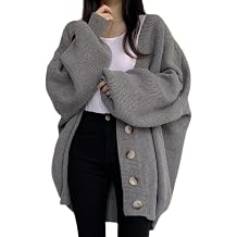 Women Vintage Loose Cardigan Retro Grandpa Sweater Grunge Y2k Aesthetic Streetwear Korean Baggy Dark Academia Clothing