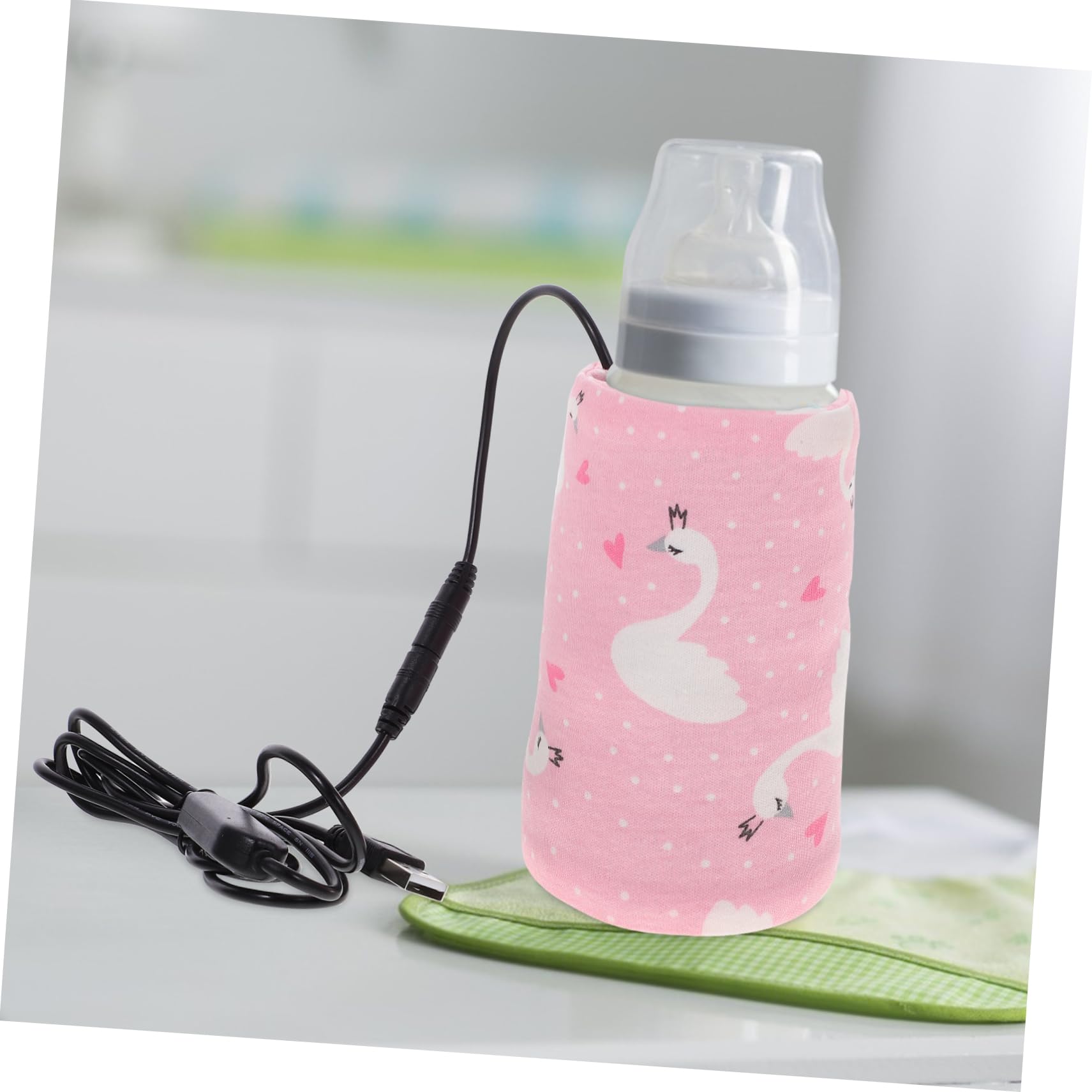 Toddmomy 3 Piezas Cubierta de Aislamiento Bolsa para biberón Mantener Caliente la Leche del bebé Cubierta aislada de biberón Bolsa de Aislamiento de calefacción USB Rosa