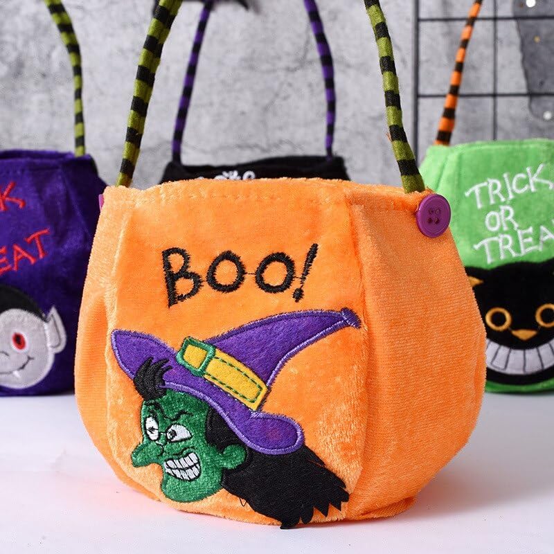 Gift Bags 5/20Pcs Halloween Candy Bag Favor Portable Pumpkin Bag Children Party Favor Scene Layout Props Gift Cloth Bag (Color : Pink, Size : 5PCS_13X25CM)