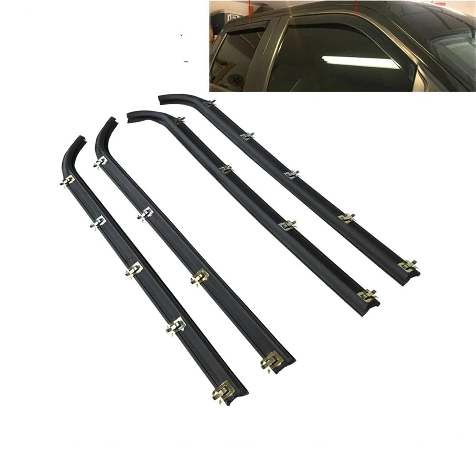 Lot de 4 protections de bord de portière de voiture F2TZ1521457A E7TZ1521453A - Pour intérieur et extérieur - Pour F150 F250 F350 F350