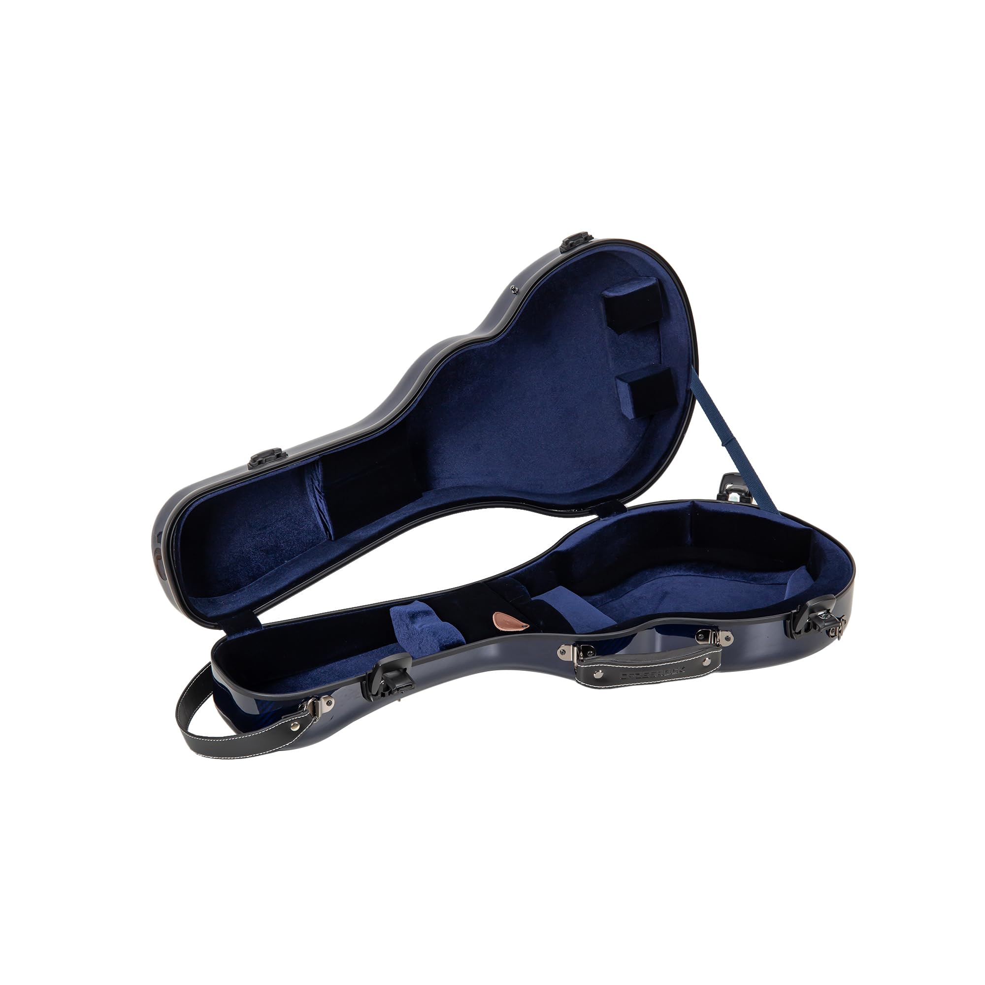 Crossrock Air Carbon Mandolin Case – Contoured for F-Style (Fits Gibson F5) | Sapphire Carbon Blue Finish, TSA Lock, Backpack Straps, Accessory Compartment – Elite Pro Travel Series