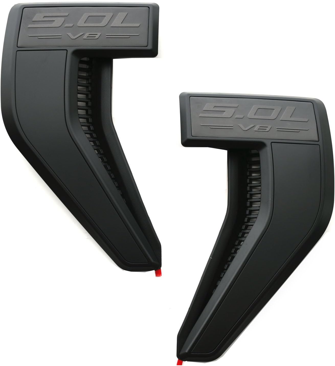 1pair Custom Vent 3D Decal Sticker Front Badge Side Vent Output Engine Cover Replacement for F150 2021-2026 F150 Accessories XL XLT Lariat Limited Platinum (Black-5.0L V8)