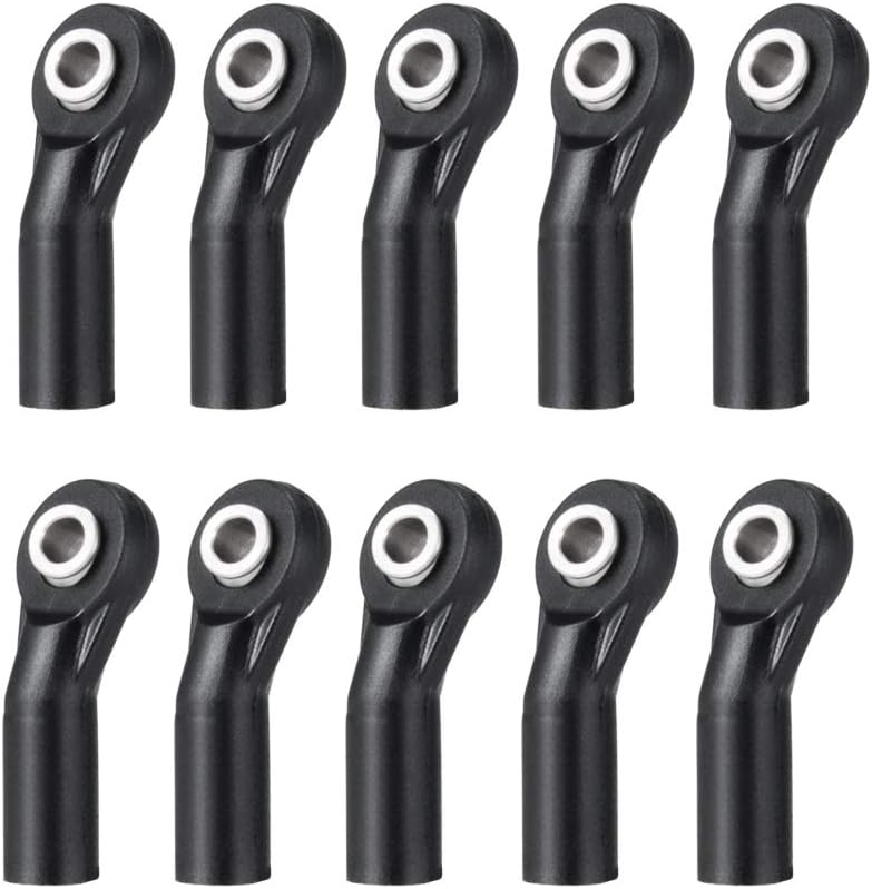 10Pcs M3 Rod Ends Plastic Black M3 Balls Ends for Axial D90 SCX10 RC Crawler Car (Black D)