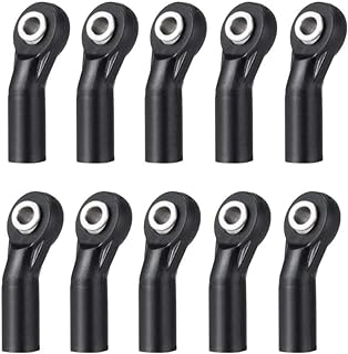 RC-CN 10Pcs M3 Plastic Bent Rod Ends,Black M3 Crawler Width Balls Ends for Axial D90 SCX10 RC Car (Black D)
