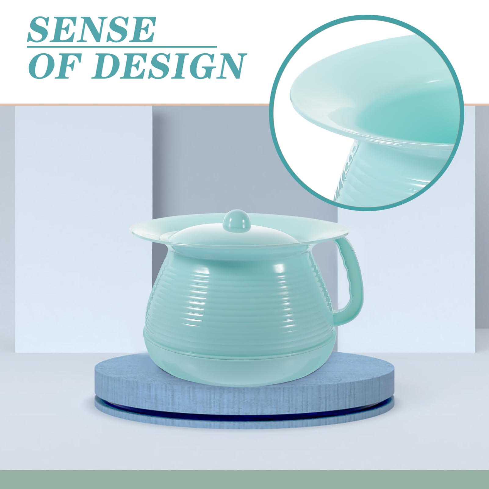 Anneome Orinatoio per Bambini con Coperchio e Manico, in Plastica Resistente, Design Semplice ed Elegante, per Uso Domestico e Familiare