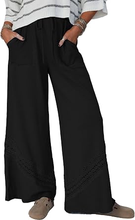 Gnveub Womens Dress Pants High Waist Casual Wide Leg Long Pants Casual Trousers with Pockets