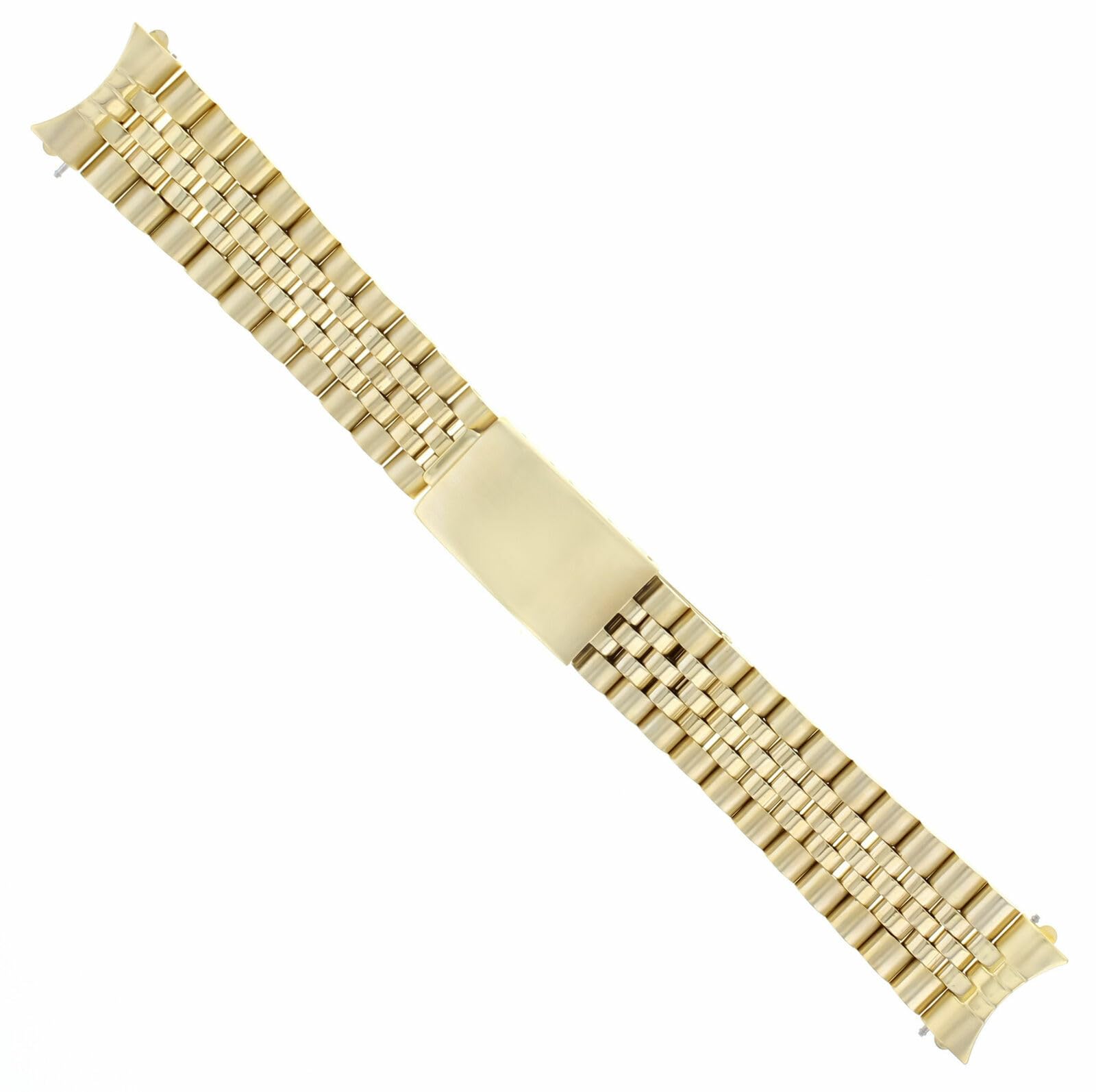 Ewatchparts 19mm Jubilee Watch Band Bracelet Compatible With Rolex Date 1500 1550 Oyster Perpetual 18K Gold Color