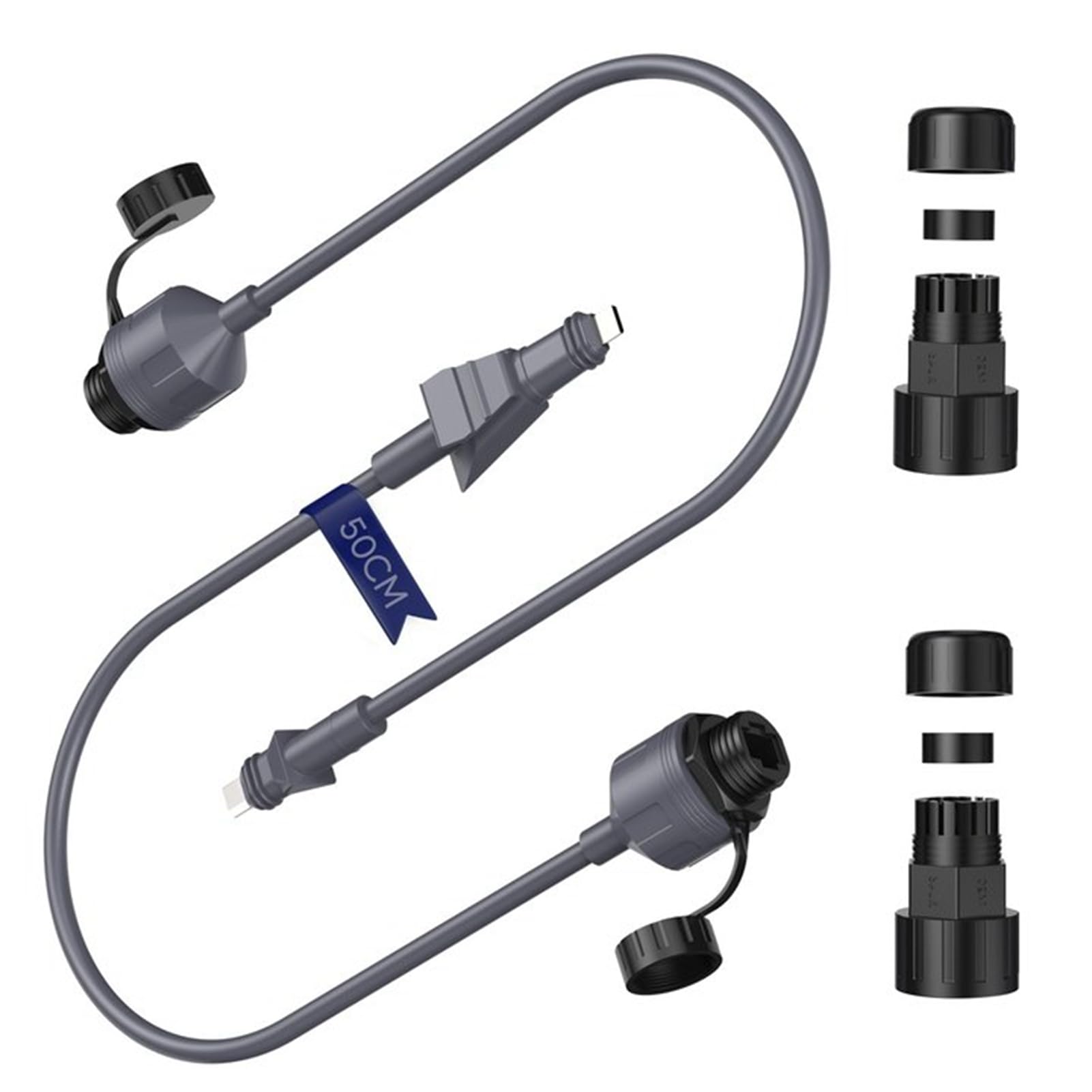 Wakects Prostokątny Adapter Satelitarny SPX na RJ45 Ethernet, Wodoodporny łącznik 22AWG IP68 do urządzeń Satelitarnych o Wysokiej Wydajności