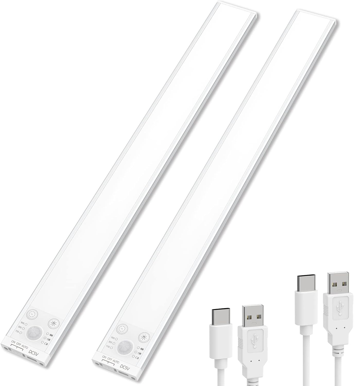 SIBI 2 Pack 128 LED Motion Sensor Under Kitchen Lights Indoor