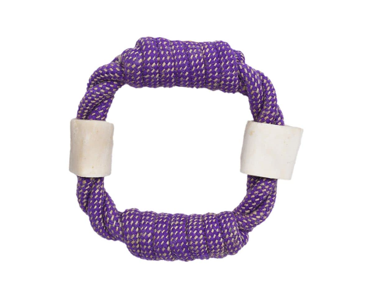 Dog Chew Rope Toy for All Puppy Breeds Puppy Toys for Teething Small Dogs Braided Ring with Bones