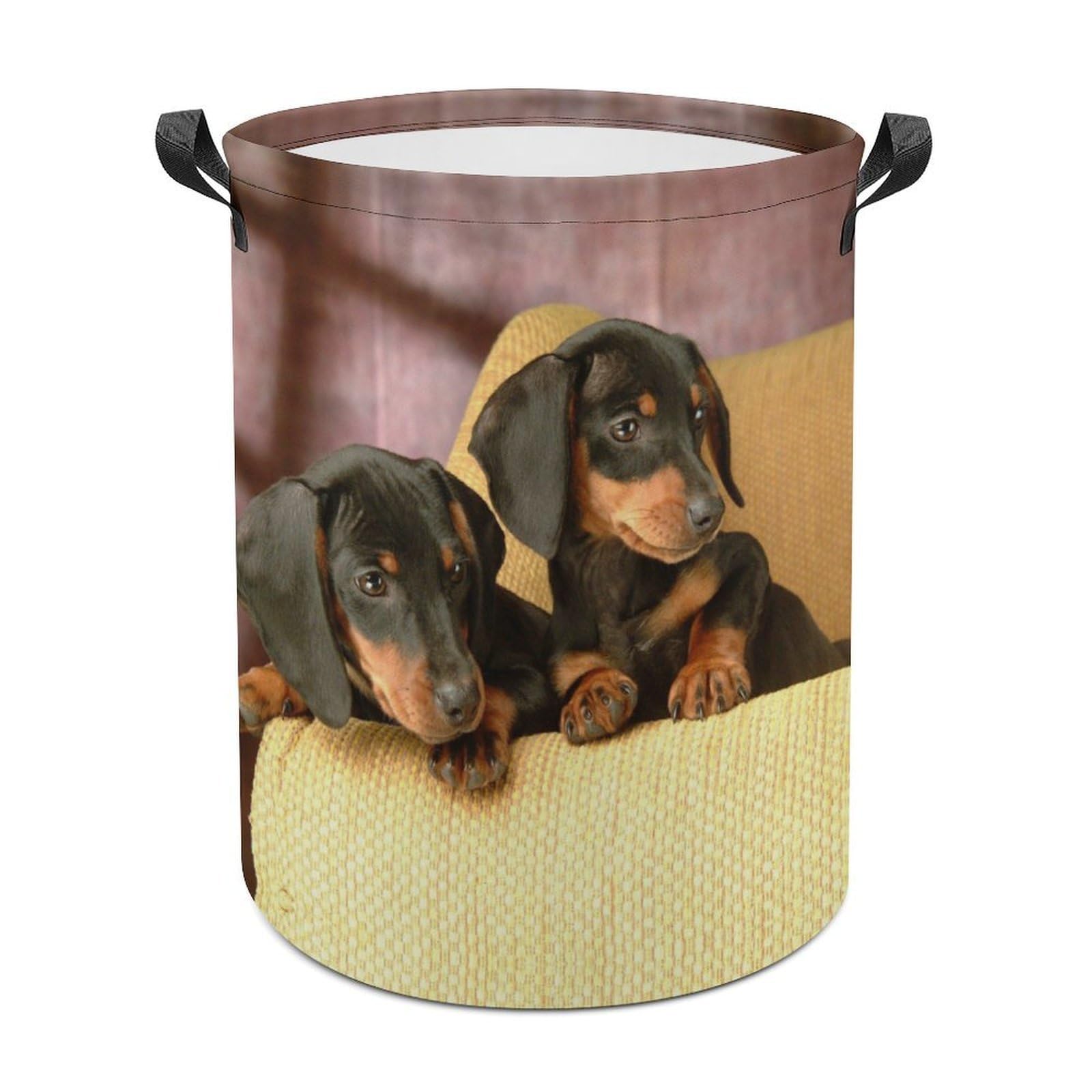 MHYRAC Laundry Hamper, Cute Dachshund Laundry Basket, Washing Basket with Handle