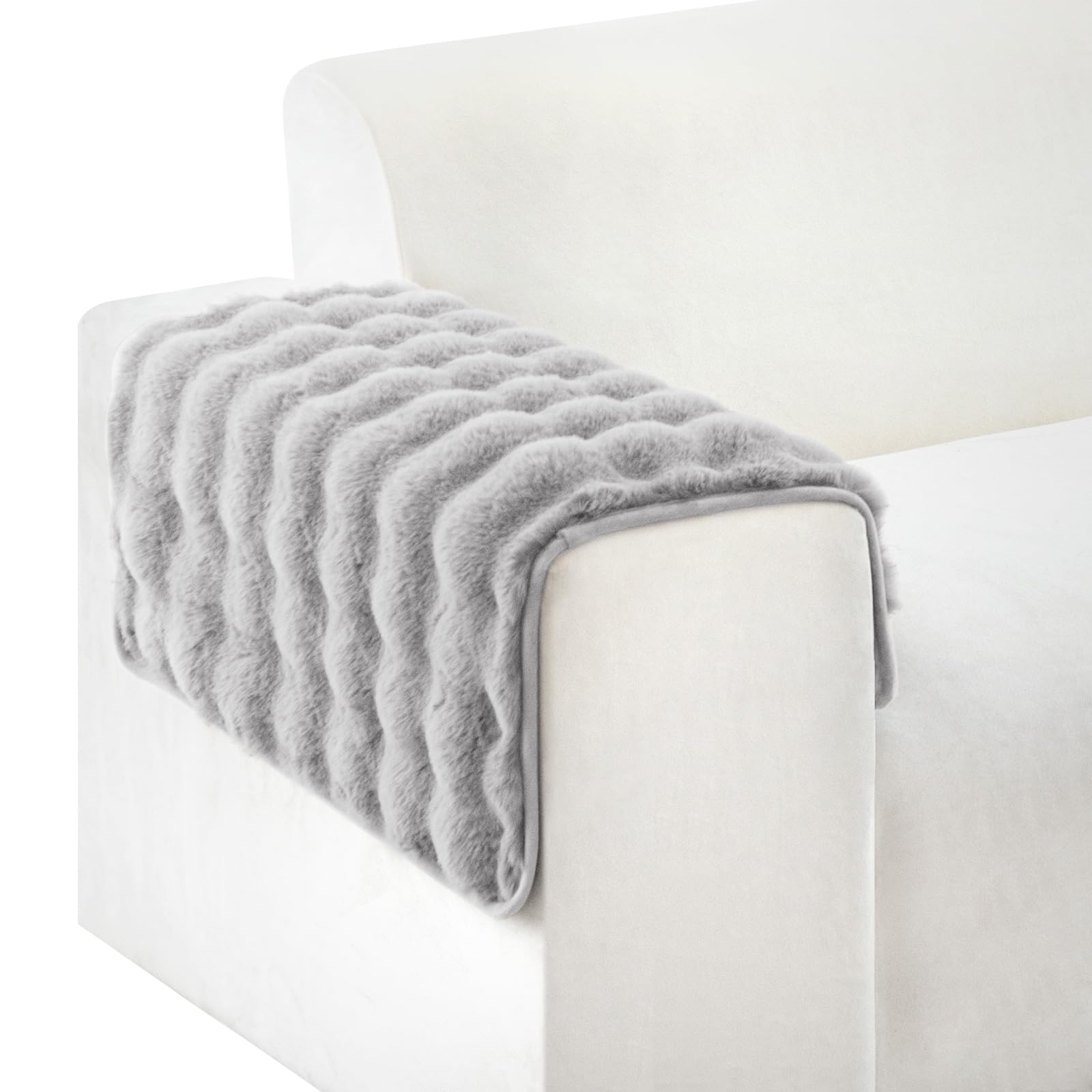 ShowyLive Funda Sofa Chaise Long, Fundas Universal para Sofa 1 2 3 4 Plazas Protector de Cubre Sofa- Súper Suave Antideslizante Antiarañazos para Perros Gatos (70 * 70 CM, Gris Claro)