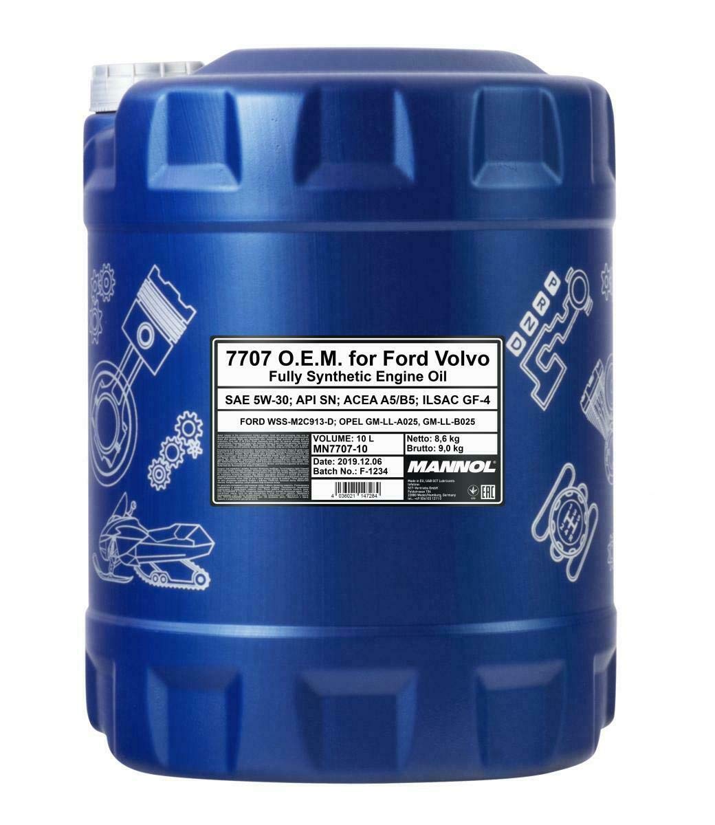 MANNOL 10 Liter, 7707 5W-30 ACEA A5 B5 WSS-M2C913-D MOTORÖL