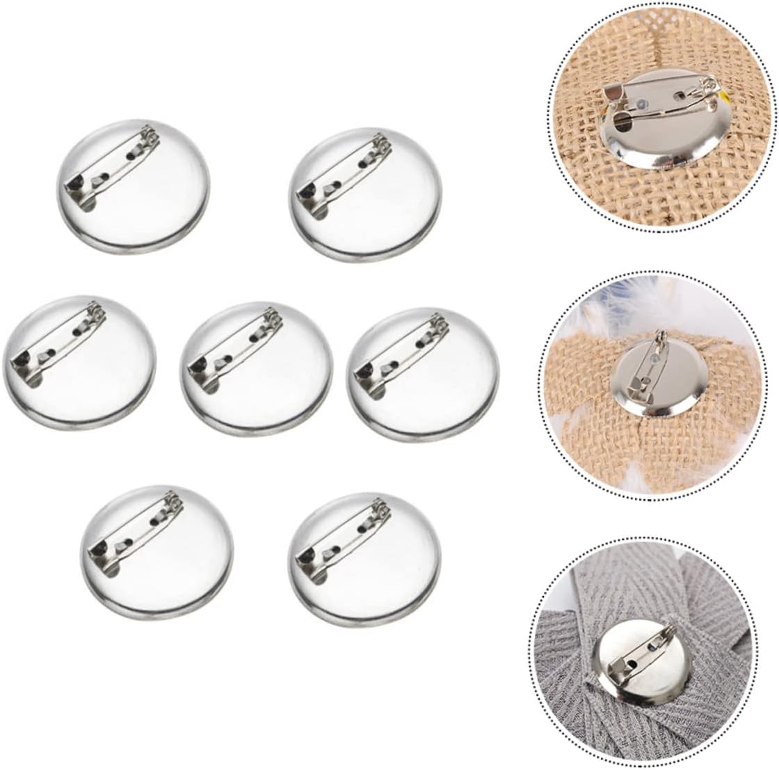 3sets Jewelry Makings for Brooches Round Pin Brooch for Craft DIY Bottom Support Clips 100pcs*3