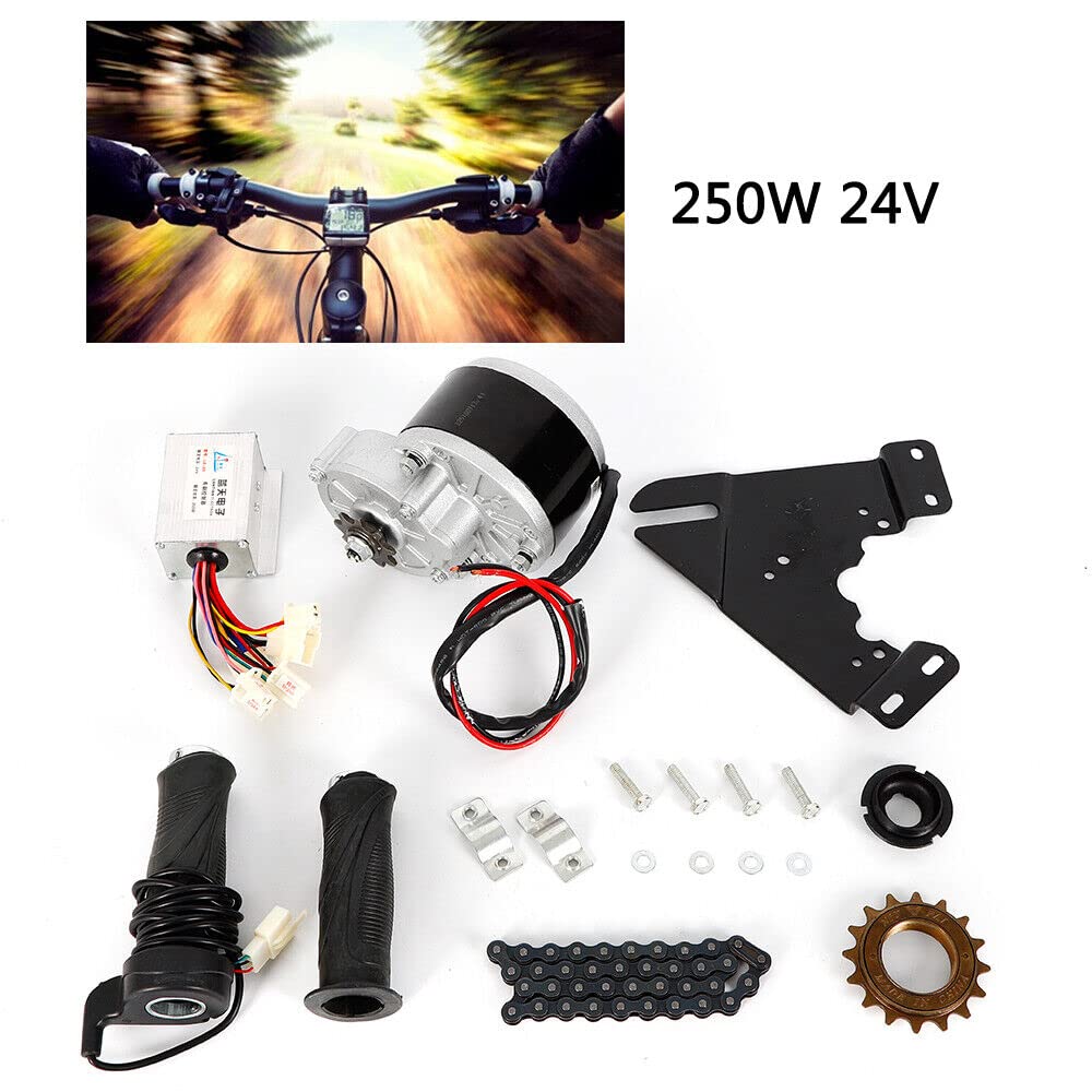 GMSLuu 250W 24V Electric Conversion Kit Electric Bicycle Hub Motor Kit Electric Bike Drive Motor Kit for Common Bicycle Use Spoke Sprocket Right Chain Drive Customized