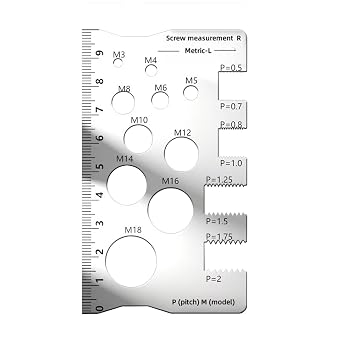 Thread Measuring Ruler, Thread Measuring Tool, Screw Check, Precision Pitch Gauge, Stainless Steel Material, High Precision, Increases Work Efficiency, Pitch Caliper