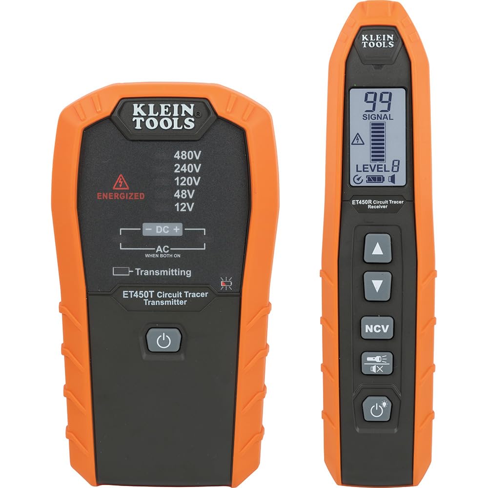 Klein Tools ET450EU Leitungssuchgerät Kabelsuchgerät Set | Stromkreisfinder für Sicherungen & Leitungen | 12–480 V AC | NCV Spannungsprüfung | CAT III 600 V | Mit Koffer