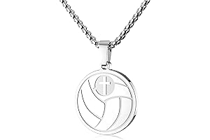 Volleyball Pendant Necklace - Premium Stainless Steel Sports Jewelry for Volleyball Athletes and Fans