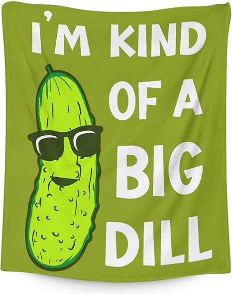 Pickle Throw Blanket for Teen - 50x60 Inches Throw Size - Soft Fluffy Cozy Blankets Gift - Green Funny Blanket Throws for Living Room Decorative