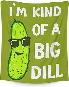 Pickle Throw Blanket for Teen - 50x60 Inches Throw Size - Soft Fluffy Cozy Blankets Gift - Green Funny Blanket Throws for Living Room Decorative