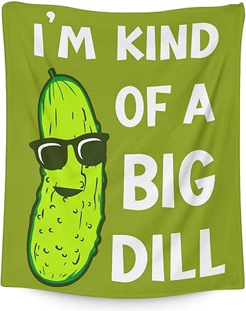 Pickle Throw Blanket for Teen - 50x60 Inches Throw Size - Soft Fluffy Cozy Blankets Gift - Green Funny Blanket Throws for Living Room Decorative