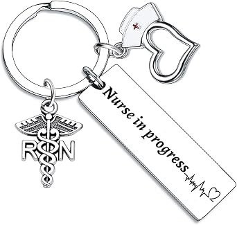 BESPMOSP Nurse Gifts for Women Nurse Keychain Appreciation Graduation Gifts RN Nurse In Progress Keychains Nurse in progress