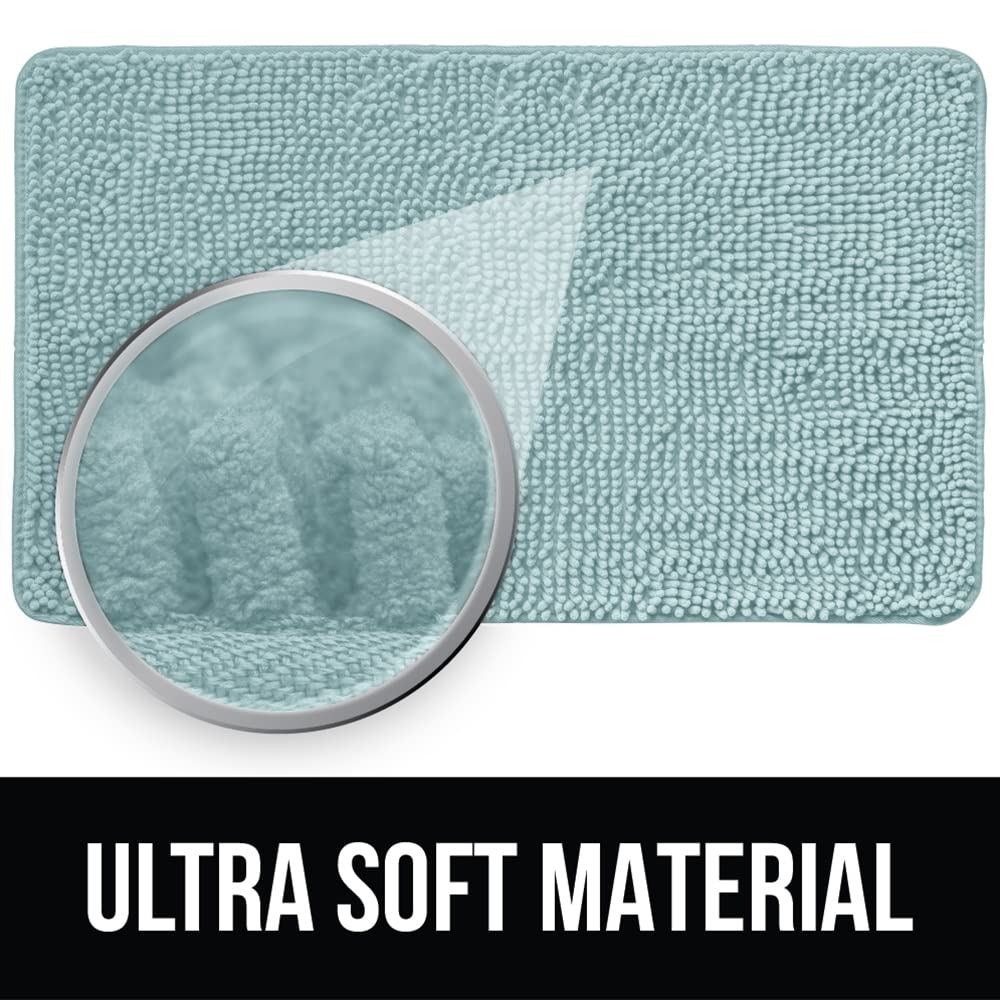 KANGAROO Alfombra de baño de felpa, 42 x 24, extra suave y absorbente Shaggy alfombra de baño, parte inferior fuerte, felpa, lavable alfombra para bañera, ducha y baño para niños, mariscos