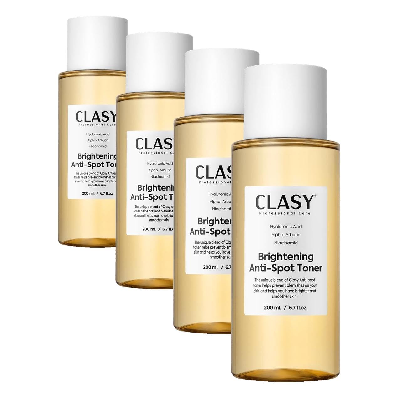 CLASYCARE Aydınlatıcı Yüz Toniği – Hyaluronik Asitli Nemlendirici Leke Karşıtı – Sivilce İzleri İçin Tonik – Hassas ve Yağlı Ciltler İçin Nazik Bakım – Gözenek Sıkılaştırıcı Cilt Ürünü, 200 ml