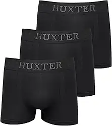 Kit 3 Cuecas Boxer Masculinas Microfibra Huxter Preto