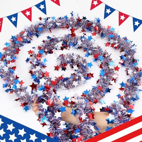 Guirlande patriotique du 4 juillet de 15m rouge blanc bleu