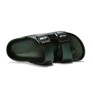 Luffymomo Adjustable Slip on Eva Double Buckle Slides for Womens (9 M US Variation Dk Green) Luffymomo Adjustable Slip on Eva Double Buckle Slides for Womens (9 M US Variation Dk Green)