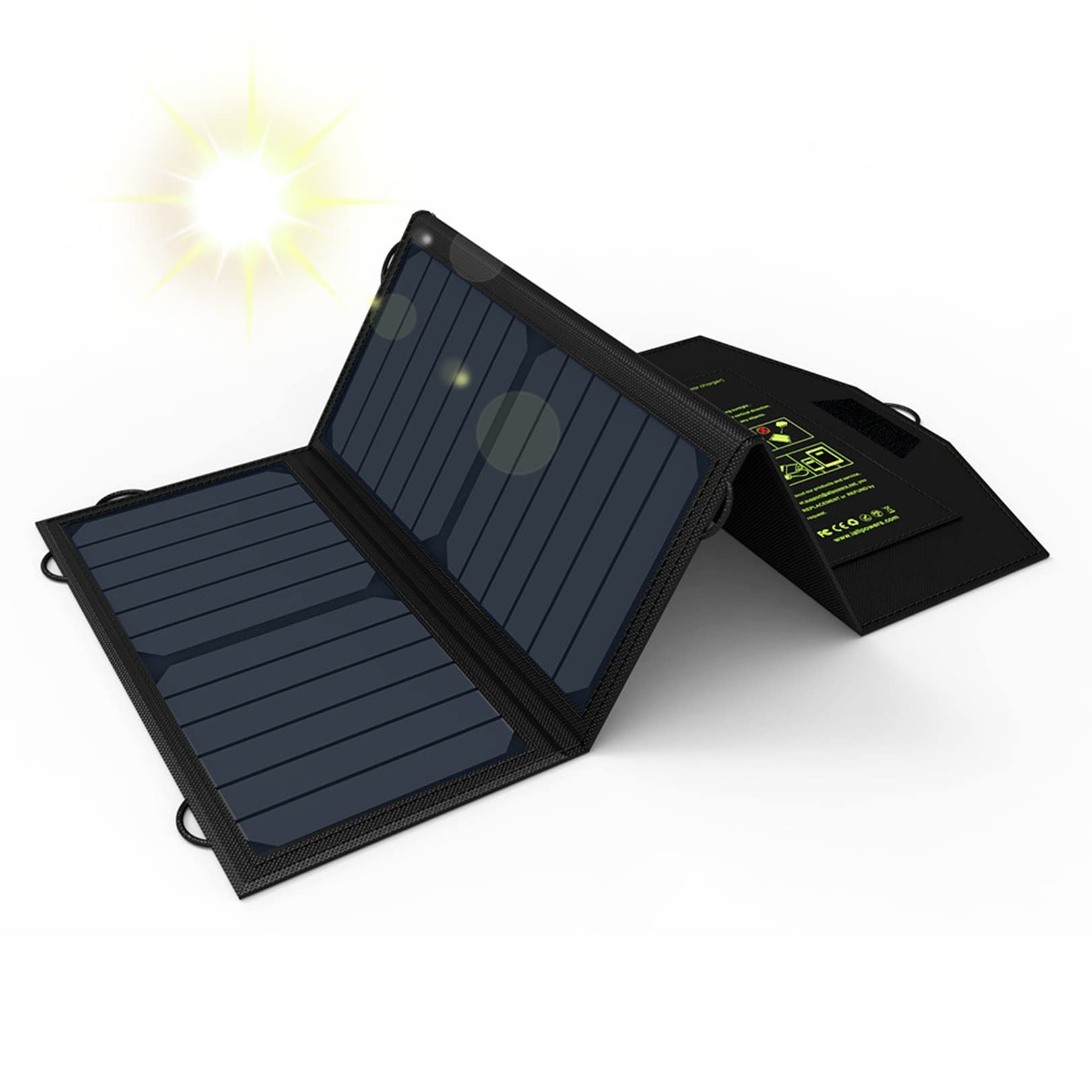 Panel Solar Plegable USB Portátil Flexible Pequeño Impermeable 5V Paneles Solares Plegables Células For Cargador De Batería De Teléfono Móvil (Color : Black)