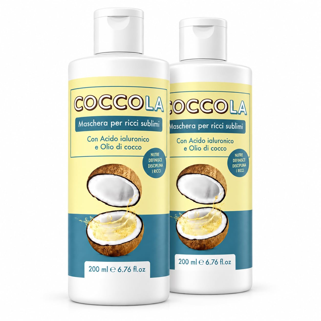 Coccola Maschera Ricci 400 ml con Cheratina e Cocco | Trattamento Professionale, Nutriente, Lucido, Anti-Crespo