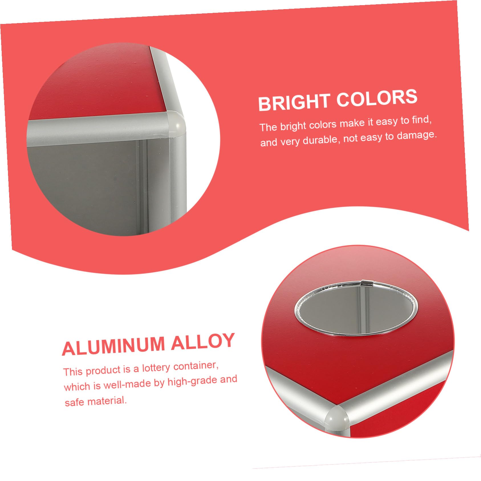 ABOOFAN Tombola Kasten und Zufällige Farbe Transparente aus Aluminiumlegierung Zufälliger Stil mit Dekorativem Design Multifunktionale Spendenbox Robuste für Vereine und Veranstaltungen