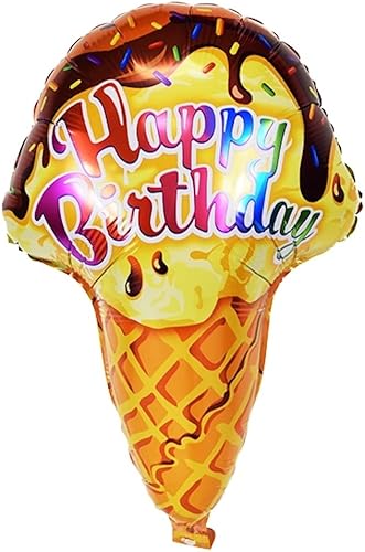 PIONEER BALLOON COMPANY - Globo de papel de aluminio con cono de helado de Qualatex de 27 pulgadas, multicolor