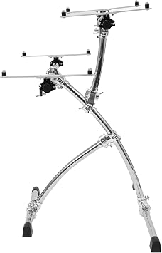 Gibraltar Key Tree Double Tier Keyboard Stand, Lightweight and Portable Curved Design with Memory Locks, Adjustable Height, with T-Leg Stability Base for 76-Key Keyboards and Controllers (GKS-KT76)
