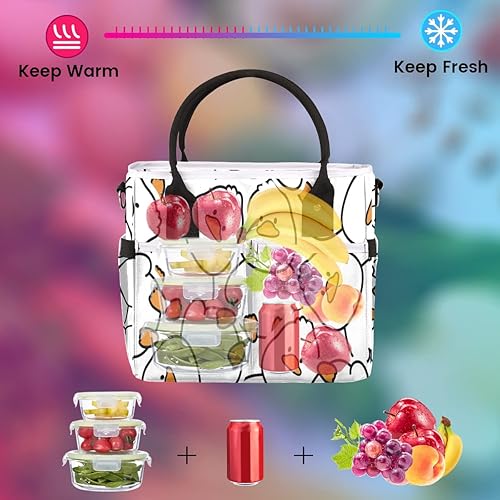 Miniatura 4 de Bolsa de almuerzo para mujeres y niñas, bolsas de almuerzo térmicas aisladas, lonchera reutilizable para hombres, lonchera para el trabajo escolar,